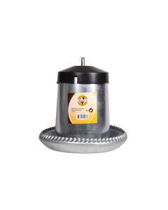 Galvanised Steel Poultry Feeder With Plastic Lid - 5L